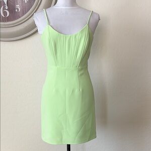 Gianni Bini Green Spaghetti Strap Mini Dress. 0